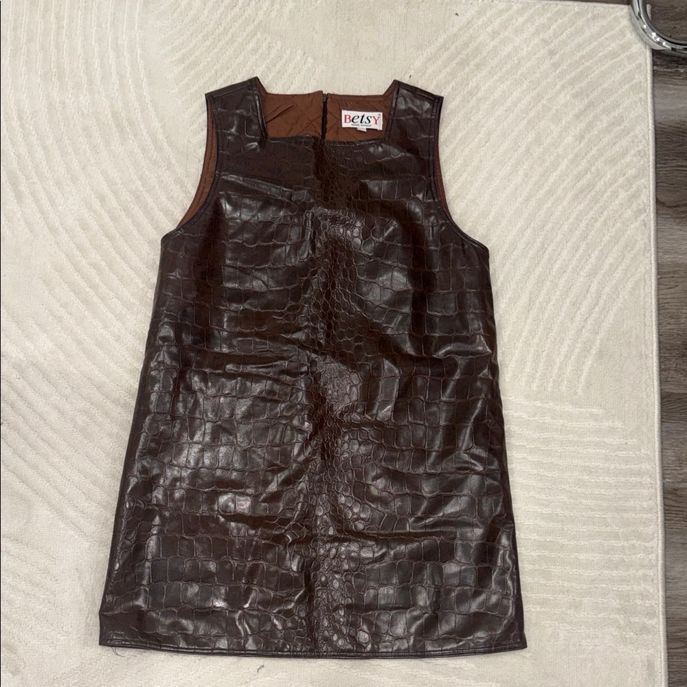 Brown Sleeveless Kids Dress